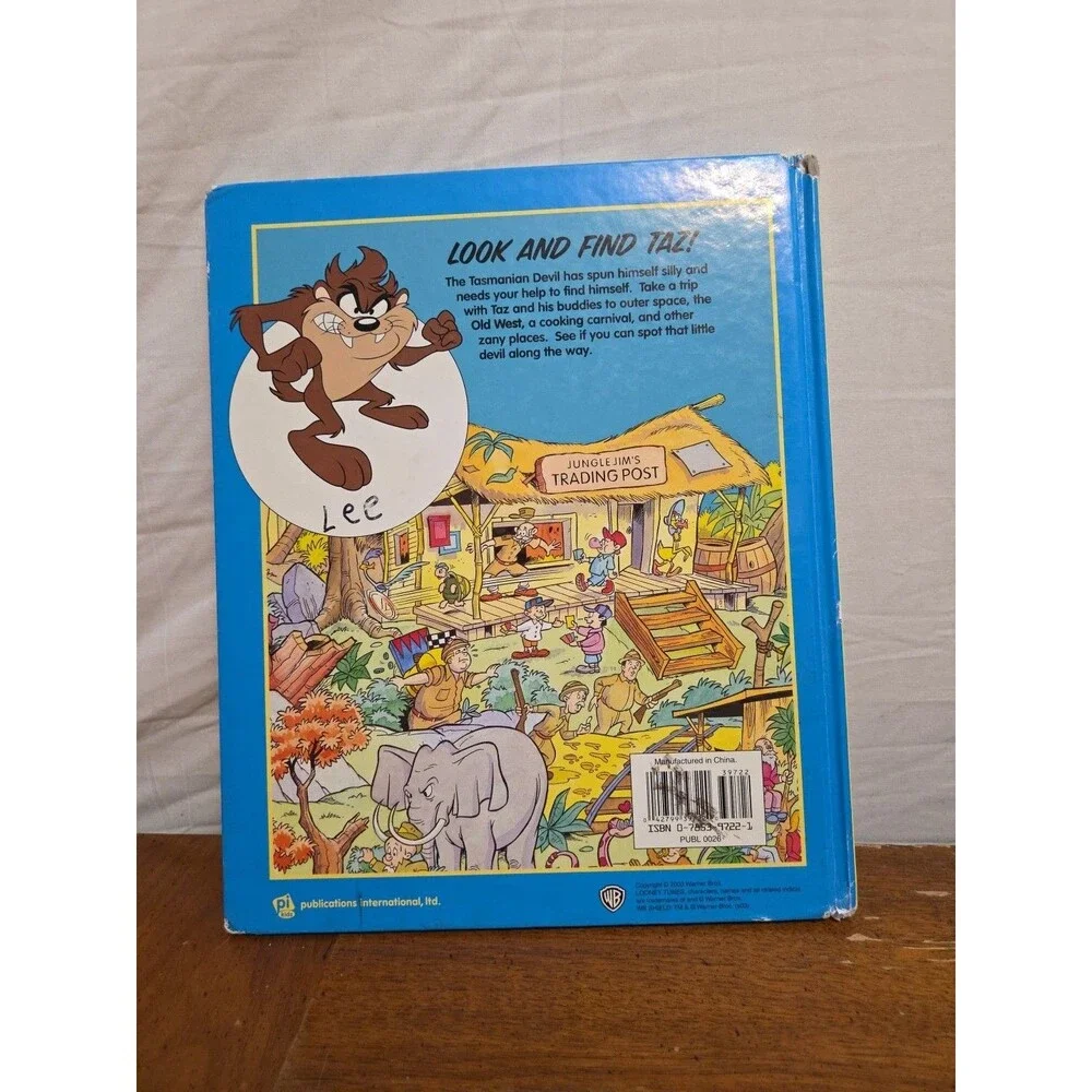 Look And Find Taz Looney Tunes Warner Brothers 1996 Vintage Hardcover